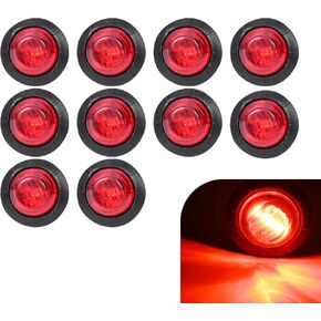 10 PCS Car LED Edge Light, 12V 50000H Lifespan Integrated Design High Translucency Housing Warning Signal Indicator Light, Driving Lighting Accessories, for Most Cars, Trucks, Vans (Red)