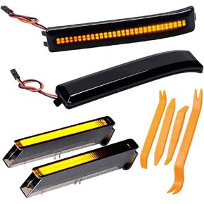 Astra Depot Left Right Side Mirror Front Turn Signal Lights Back Mirrors Reflector Replacement LED Sequential Style Amber Compatible with Towing Ford F150 2009 2010 2011 2012 2013 2014