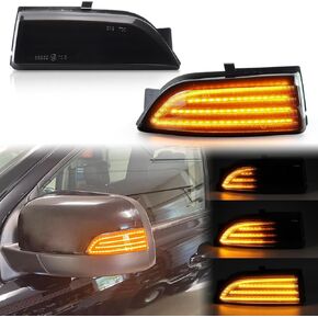 مصابيح إشارة علامات الجانبية المتسلسلة LED Amber LED لعام 2019-2023 Ford Ranger Lariat 2012-2019 T6 Raptor Wildtrak 2015-2019 Everest U375 UA ، عدسة مدخنة
