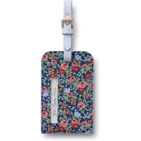 RIFLE PAPER CO. Rosa Luggage Tag for Suitcase and Luggage, Travel Must Have Accessory for Women, Bag Tags Printed in Full Color with Foil Stamped Logo, 4.33" L × 2.75" W