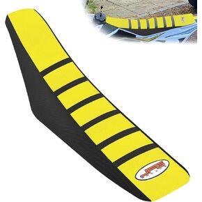 JFG RACING Dirt Bike Seat Cover,Motorcycle Cushion with Non-Slip Rubber Striped for RM125 RM250 1996-2000 - Gold