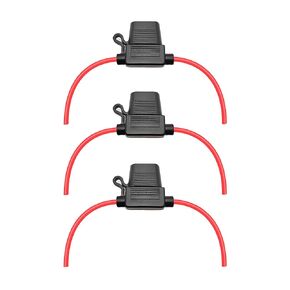 VANTRONIK Waterproof Inline Fuse Holder 3 Pack for ATO ATC Medium Blade Fuse in Vehicle/Boat/RV/Tractor, 14 Gauge AWG Wire,10 Inches Long