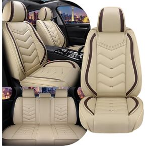 أغطية مقعد السيارة لـ Chevy Trax 2015-2025 ، غطاء مقعد رياضي أنيق ، غطاء مقعد للسيارة Nappa Leather. أغطية مقعد السيارات مجموعات (5 مقاعد قياسية/أبيض أسود)
