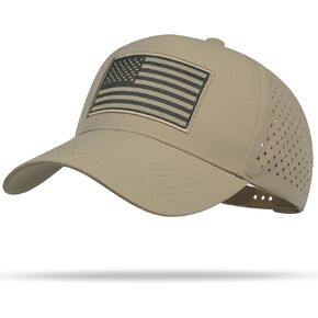American Flag Trucker Hat, Quick Dry Baseball Cap for Men & Women, Laser Cut Mesh Waterproof Snapback Hats