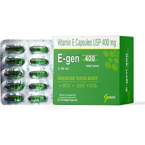 Genone E-gen Natura Natural Vitamin E Oil Capsule for Skin and Hair (50 Capsules)