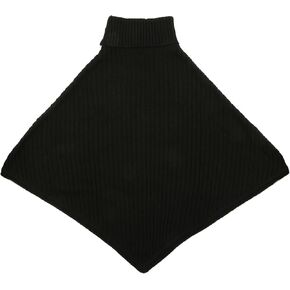 Michael Kors Women's Wide Rib Button Turtleneck Poncho