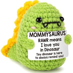 Mini Mom Birthday Present ldeal I Love You Mommysaurus Cute Handmade Crochet Dino Easter Stuff for New Mother Mama Bonus Mom Stepmom Mother in Law Perfect for Mothers Day Decoration
