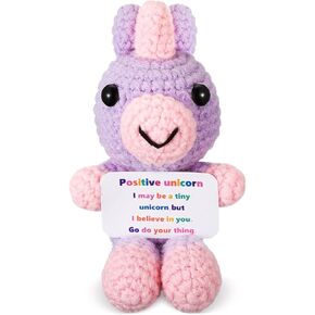 Positive Bear Unicorn Trash Can Dinosaur Crochet with Card, Appreciation Gift for Coworker, Friend, Teacher, Sister, Mom, Christmas, Birthday, Thank You Gift Women Men(Green,Dinosaur)