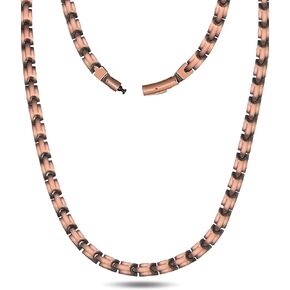 Feraco Copper Necklace for Men Women, 99.99% Pure Copper Magnetic Chains with 3500 Gauss Ultra Strength Neodymium Magnets, Adjustable Jewelry Gift with Sizing Tool