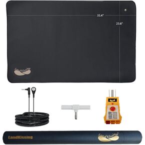 Landkissing® Grounding Mat 35.4 "x23.6" (1 PK) للمكتب وغرفة المعيشة والمطبخ والنوم في السرير. الاستفادة من طاقة التأريض مع تقسيم المحول واختبار الدائرة.