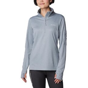 Columbia Women's Park View Grid Fleece Half Zip, Cirrus Grey, 1X Plus