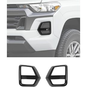 Front Fog Light Cover Trim Frame for Chevy Chevrolet Colorado 2023 2024 2025 Front Bumper Lamp Overlay Bezel Cover Trim, Carbon Fiber