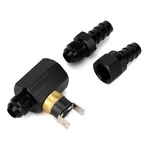 13021 in-Line 6AN Engine Remote Cooler Electric Fan Control Thermostat Switch Kit 3/8" Hose Barbed Fitting 180℉ On, 165℉ Off