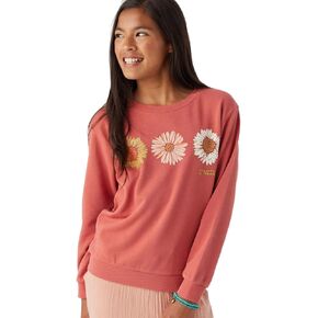 O'NEILL Girls Breakwater Crew Neck Sweatshirt Dusty Cedar
