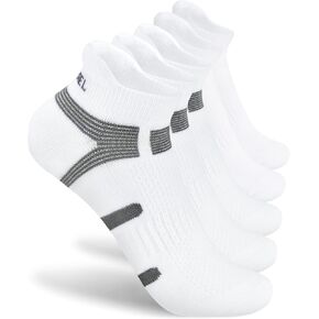 Trusiel Ankle Athletic Running Socks Cushioned Anti-Blister Low Cut Tab No Show Socks for Women 5 Pairs