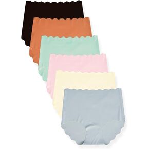 DingLu High Waisted Underwear Women's Seamless Hipster Underwear No Show Sexy Cheeky Panties 6 Pack