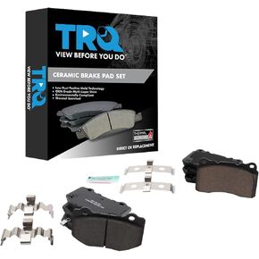 TRQ BRAKE PADS CERAMIC متوافقة مع 2017 كاديلاك ATS 2015-2017 شيفروليه كورفيت