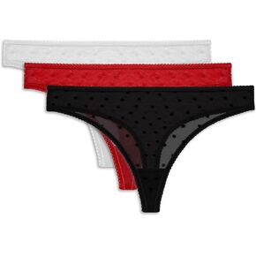 Sexy Thongs Panties for Women Lace Low Waist Soft Comfortable Breathable Underwear 3 Pack
