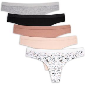 Nautica Women's Cotton Thong Underwear Set, 5-Pack