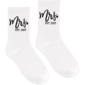 Lutto Bride Socks 2025 للحصول على هدايا دش الزفاف ، جوارب هدايا MRS لحفل عازبة مشاركة الزفاف ، العروس لتكون هدايا