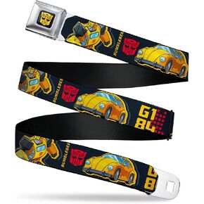 Hasbro Belt, Seatbelt Buckle Belt, Transformers Generations Bumblebee G1 84 Poses Autobot Icon, Adjustable