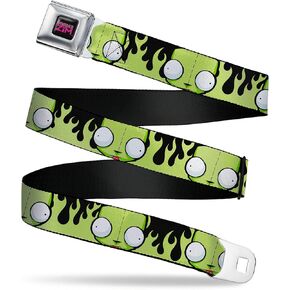 حزام النيكلوديون ، حزام حزام الأمان ، ووجه Zim Zim Gir و Flames Black Green ، قابل للتعديل