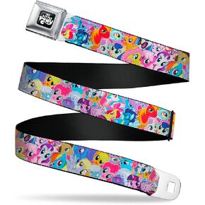 My Little Pony Belt, Seatbelt Buckle Belt, My Little Pony Ponies Expressions Stacked, Adjustable