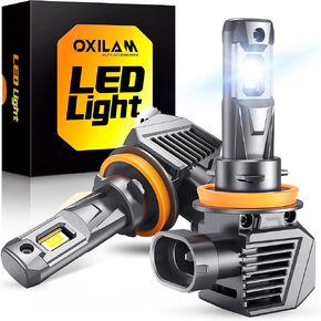 OXILAM 9008 H13 LED Bulbs, 900% Ultra-Bright, 6500K Pure White 9008 Fog Light, Easy Plug-N-Play Installation, IP68 Waterproof, Pack of 2