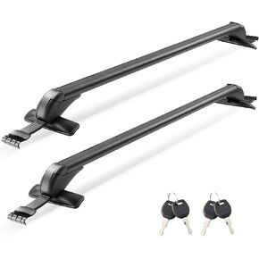 VEVOR Roof Rack Cross Bars, Universal Fit for Naked Roofs Without Raised Rails/Flush Rail/Black Moldings, 165 LBS Capacity, Lockable Heavy Duty Aluminum Crossbar Racks Roof Rail Rooftop Luggage Canoe