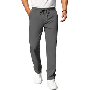 COOFANDY Mens Casual Pants Elastic Waist Chino Pants Lightweight Drawstring Pants with Pockets