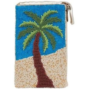 Bamboo Trading Company SHB473 Tropical Palm Club Bag, 7-inch Height, Multicolor