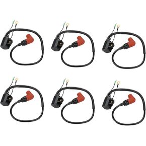 JDMON Set of 6 Ignition Coil Pack Compatible with Yamaha 100HP 115HP 130HP 140HP 150HP 175HP 200HP 225HP Outboard 2 stroke Replacement for 6R3-85570-01-00 6R3-85570-00-00