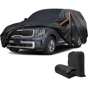 غطاء سيارة سيارات الدفع الرباعي مخصص لصالح Kia Telluride 2020-2025 ، غطاء السيارة الكامل مقاوم للماء جميع الطقس للسيارات ، حماية من غبار الأشعة فوق البنفسجية للأشعة الشمس ، مع سحاب باب السائق وشرائط عاكسة