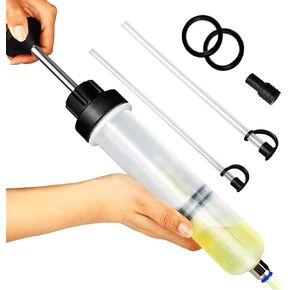 Pack-1 Manual Car Super Pump ، 200CC Automotive Brake Pump مع غسالة ، حشو سائل السيارة العالمي ، لمعظم السيارات (بيضاء)