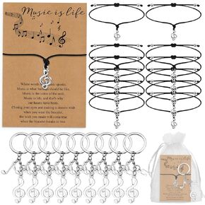 Graduation Gifts for Music Teacher Student Music Bracelet Keychain Inspirational Card for Musician Love Club Women