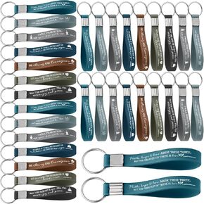 Sureio 49 Pcs Father's Day Christian Quote Keychains Bulks Bible Verse Religious Silicone Inspirational Keychains for Women Men Teacher Church Gifts