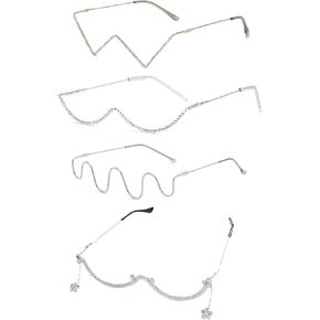 No Lens Diamond Glasses Frame Drop Lensless Pendant Decoration Eyewear Frames