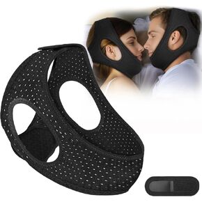 Chin Strap for Sleeping & Sleep Apnea Devices, Anti Snore Chin Strap to Keep Mouth Closed Stop Snoring Devices That Work, Breathable Air Flow Jaw Strap for Men and Women M