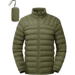 Rdruko Men's Puffer Packable Lightweight Jacket Winter Windproof Down Alternative Stand Collar Coat in Saudi Arabia