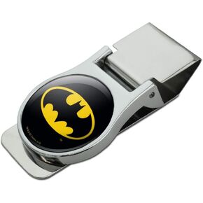 Batman Classic Bat Shield Logo Satin Chrome Plated Metal Money Clip