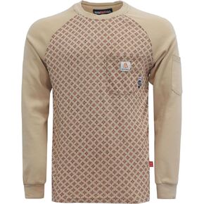 بوكومال الاب من القمصان Crewneck 7oz للوزن المتوسط ​​للهب الملابس NFPA2112 CAT2 قميص العمل المتأقيل للرجال CAT2