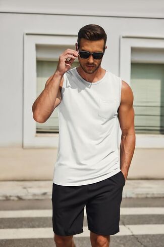 COOFANDY Men's Casual Tank Tops Quick Dry Sleeveless Shirts Cotton Pique Summer Shirt 2 Pack Muscle Tee in Saudi Arabia