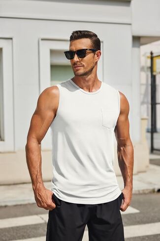 COOFANDY Men's Casual Tank Tops Quick Dry Sleeveless Shirts Cotton Pique Summer Shirt 2 Pack Muscle Tee in Saudi Arabia