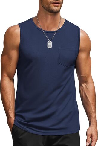 COOFANDY Men's Casual Tank Tops Quick Dry Sleeveless Shirts Cotton Pique Summer Shirt 2 Pack Muscle Tee in Saudi Arabia