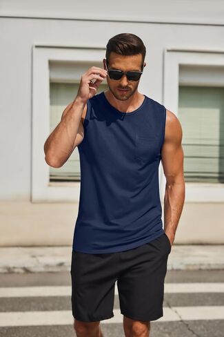 COOFANDY Men's Casual Tank Tops Quick Dry Sleeveless Shirts Cotton Pique Summer Shirt 2 Pack Muscle Tee in Saudi Arabia