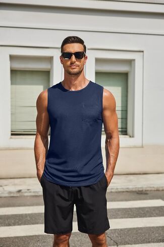 COOFANDY Men's Casual Tank Tops Quick Dry Sleeveless Shirts Cotton Pique Summer Shirt 2 Pack Muscle Tee in Saudi Arabia