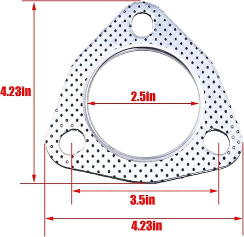 Car Exhaust Flange Gasket, 2.5 Inch, 3-Bolt Design, 6 Pack, for Header Muffler Catalytic Converter Car Accessories 3 Bolt Exhaust Gasket in Saudi Arabia