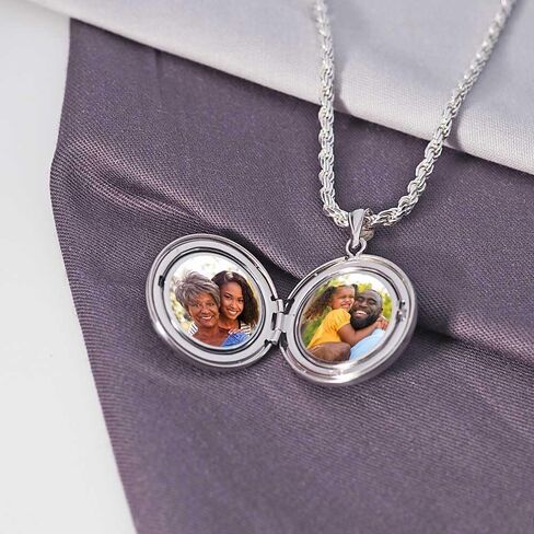 PicturesOnGold.com Sterling Silver Dogs Paw Print Round Picture Locket - 3/4 Inch X 3/4 Inch and 1 Inch X 1 Inch in Kuwait