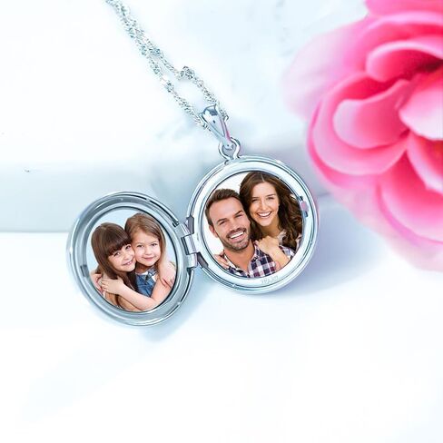 PicturesOnGold.com Sterling Silver Dogs Paw Print Round Picture Locket - 3/4 Inch X 3/4 Inch and 1 Inch X 1 Inch in Kuwait