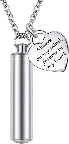 Cremation Jewelry Urn Ashes Necklaces for Women Men Cylinder Vial Ash Pendant, Memorial Urn Locket Ashes Holder in Saudi Arabia